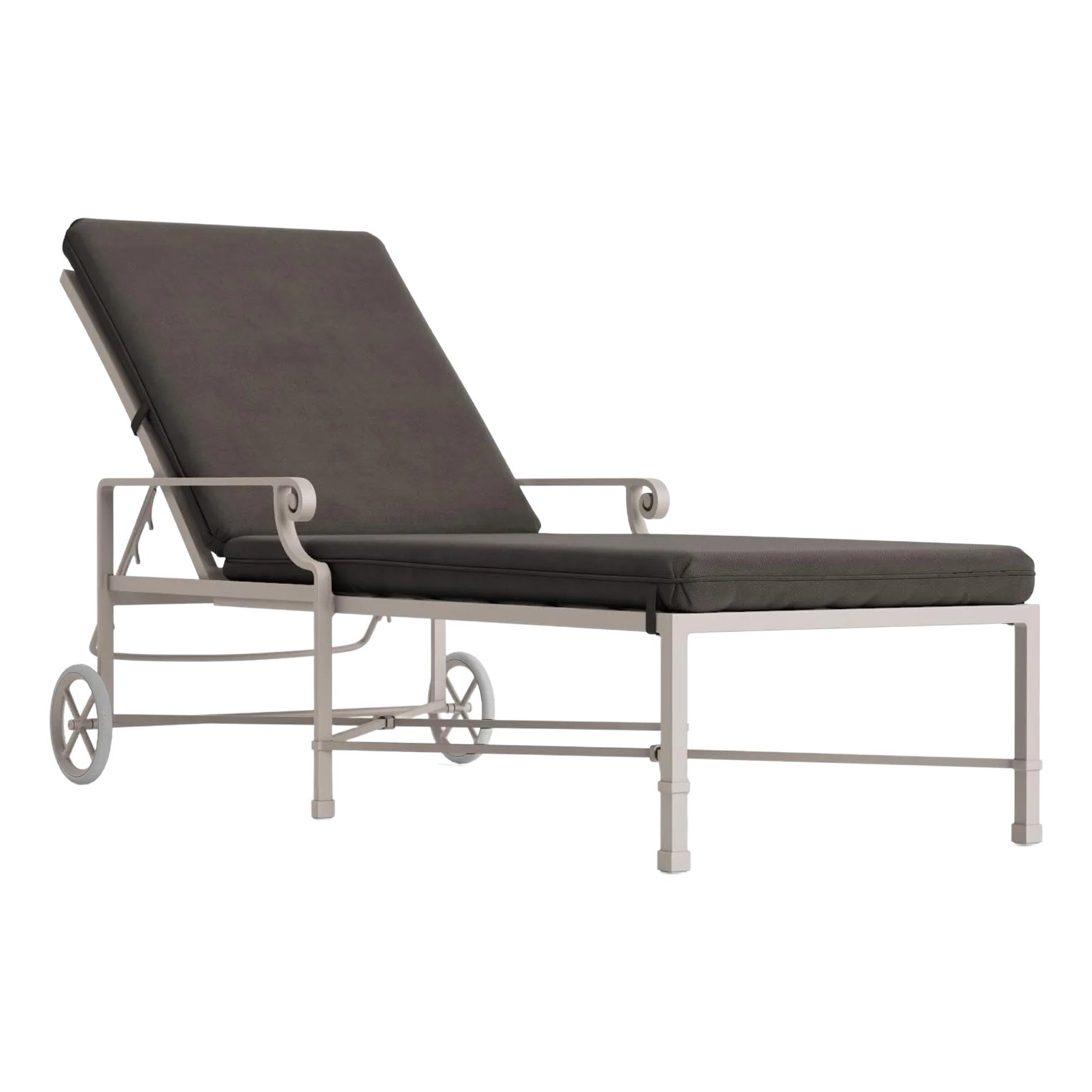 Brown Jordan Venetian Adjustable Chaise With Wheels, Dove frame with