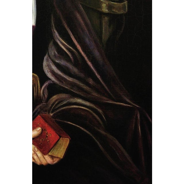 Black After Edgard Maxence, Liturgical Costume, 1910s, Oil on Canvas For Sale - Image 8 of 18