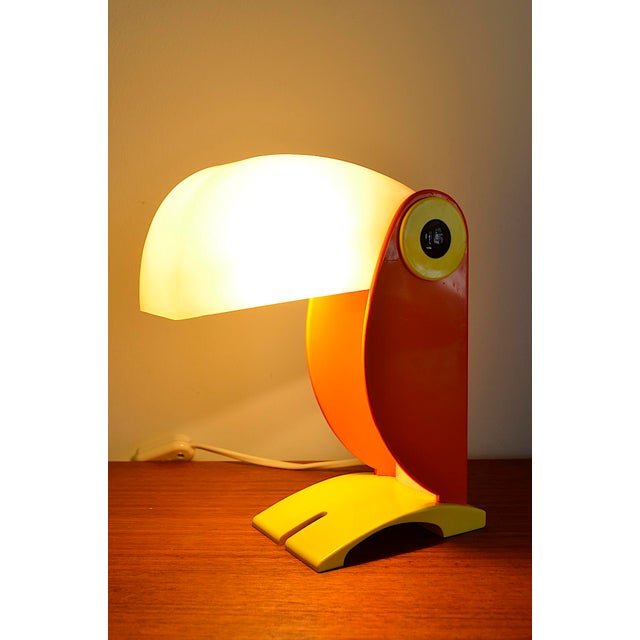 Orange Toucan Table Lamp by Ferrari for OTF Verona, 1960s For Sale - Image 8 of 16