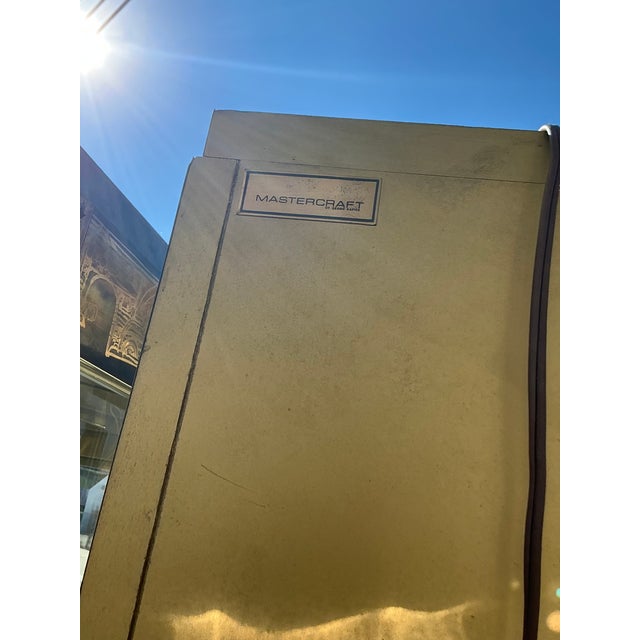 Vintage Boho Bernard Rhône for Mastercraft Acid Etched Brass Cabinets - A Pair For Sale - Image 9 of 9