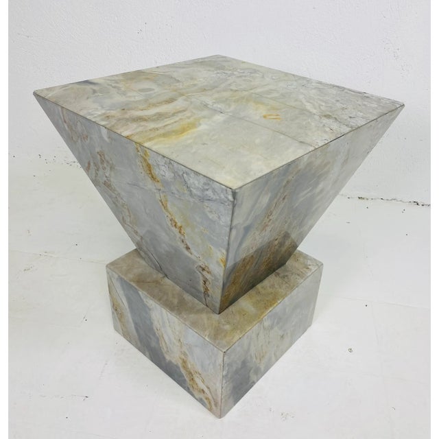 Mid Century Vintage Modern Marble Pedestal/Table For Sale - Image 10 of 10