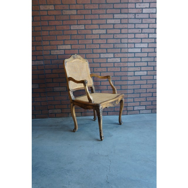 Antique French Carved Walnut Arm Chair For Sale - Image 10 of 10
