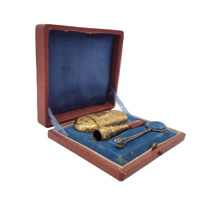 Napoleon III Pipe/Tobacco Set in Gilt Brass, France, 19th Century, Set of 4 For Sale - Image 17 of 17
