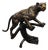 Monumental Max Turner Hot-Cast Bronze Leopard Sculpture on Tree Log For Sale