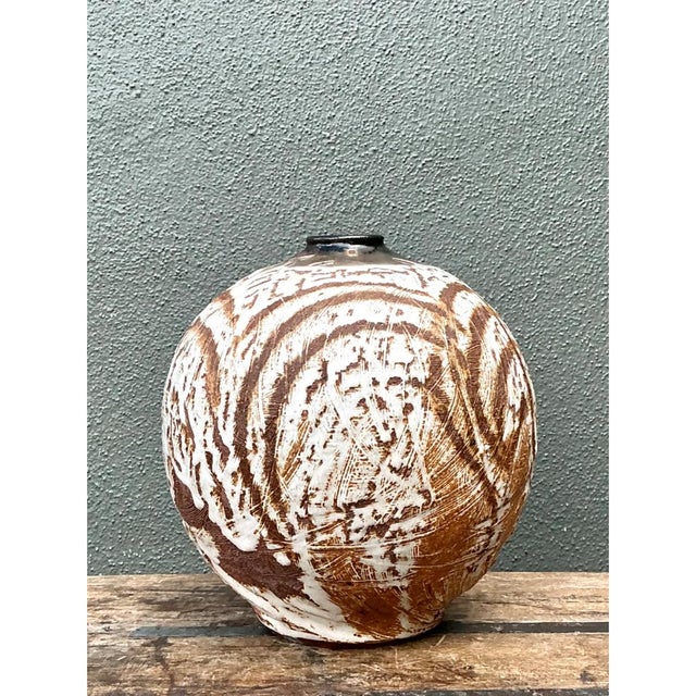 Ceramic Vintage Abstract Ceramic Vessel For Sale - Image 7 of 12