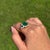 6.53 Carat Emerald Sapphire & Diamond 14k Gold Vintage Statement Ring Size 7.5 For Sale - Image 9 of 17