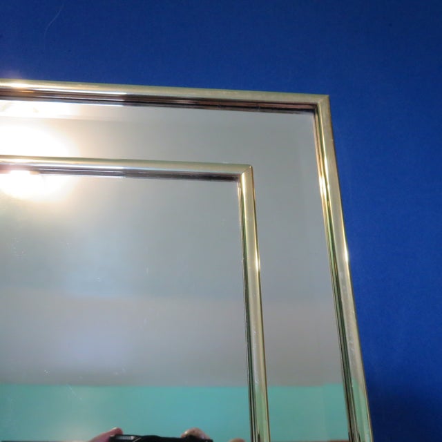 1980s Square Brass Double Frame With Beveled Edged Mirror For Sale - Image 14 of 14
