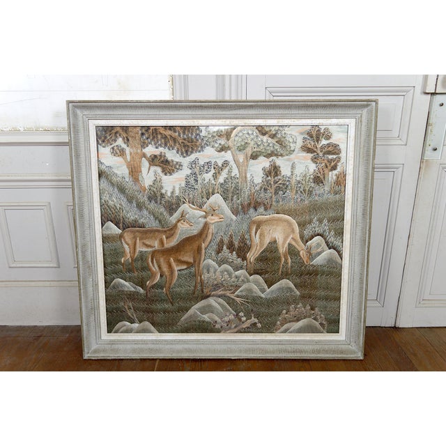 Indochinese Silk Embroidery Tapestry, Vietnam, 1940s For Sale - Image 13 of 13