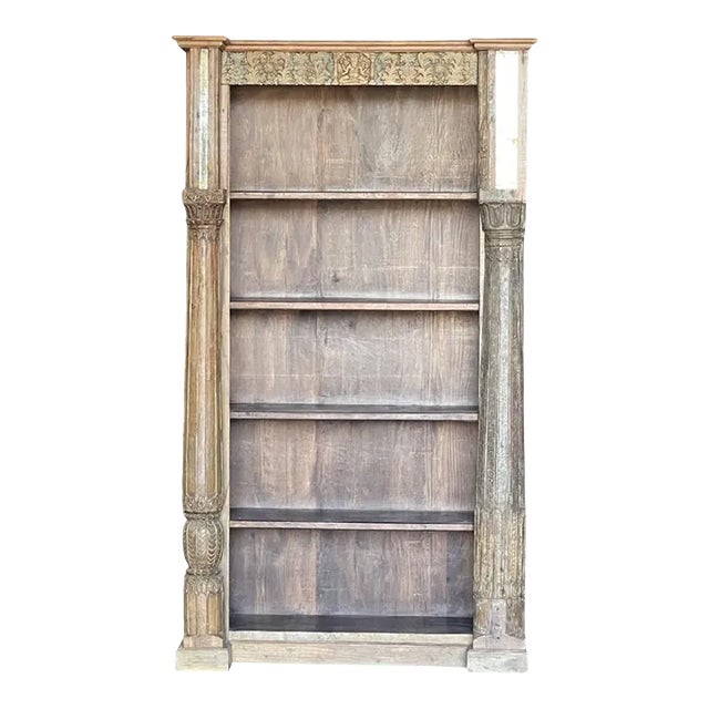 Vintage Indian Wooden Bookcase For Sale