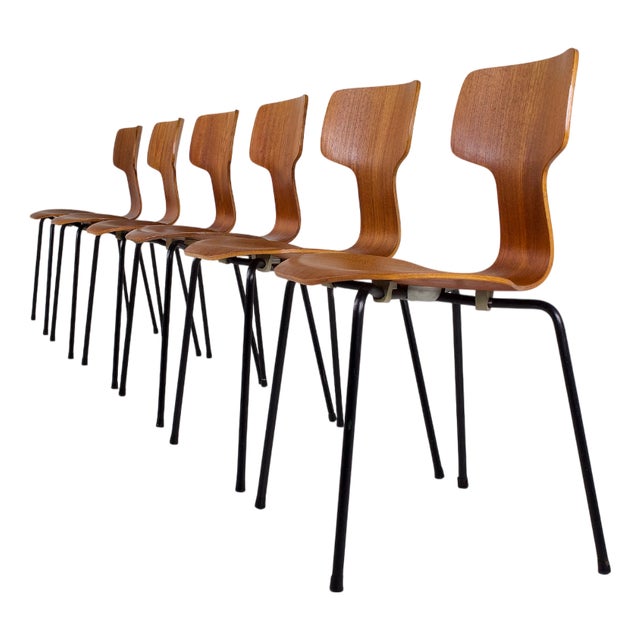 Vintage 3103 Chairs by Arne Jacobsen for Fritz Hansen, 1963, Set of 6 For Sale