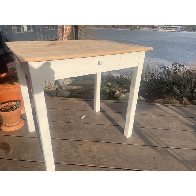 Cream Antique Side Table, 1890s For Sale - Image 8 of 15