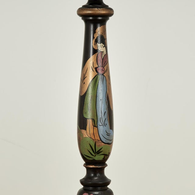 Antique Japanese Floor Lamp With Geisha Girl For Sale In West Palm - Image 6 of 11
