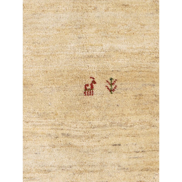 Contemporary Vintage Hand-Knotted Persian Gabbeh Rug 6'10" X 8'2" For Sale - Image 3 of 5