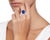 Modern 8.5 Carat Oval Tanzanite and 2 Carat Diamond Ring 18 Karat White Gold, Estate, Size 3 For Sale - Image 3 of 8