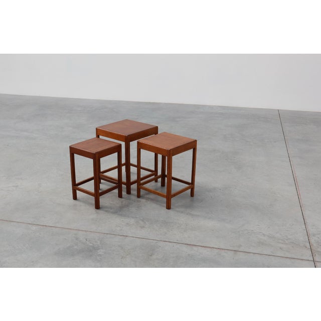 Art Deco Oak Stacking Tables, France, 1920s, Set of 3 For Sale - Image 9 of 15