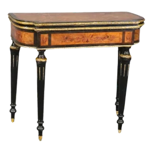 Bronze Mounted Inlaid Walnut Ebonized French Games Table Circa 1870