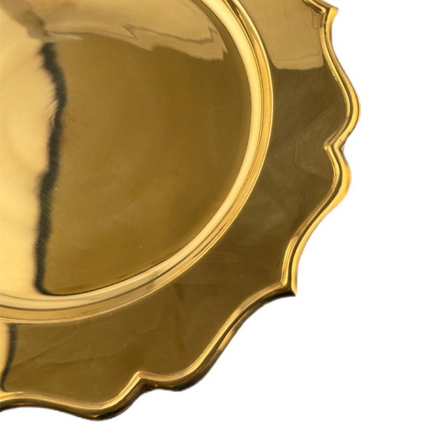 Brass Charger Plate Set Set of 3 solid brass scalloped charger plates. Made in India. Never used and in great condition...