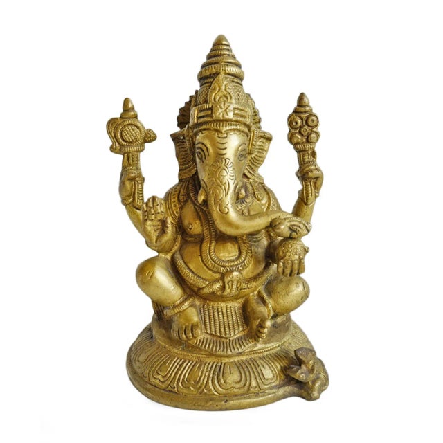 Mid 20th Century Vintage Brass Ganesha Figure For Sale - Image 5 of 5