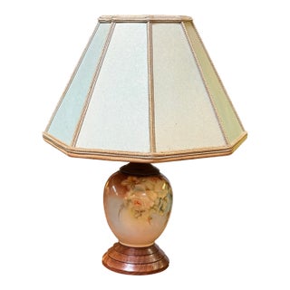Floral Ceramic Table Lamp, Vintage For Sale