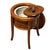 Late Victorian sculpted walnut chamber pot with original lid and enameled metal bowl by Thonet featuring an sculptural...
