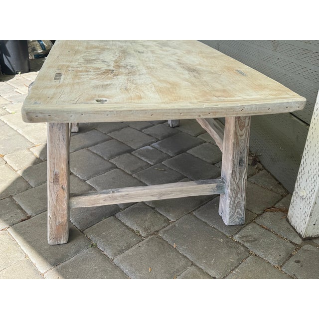 Antique Elm Wood Coffee Table For Sale - Image 15 of 15