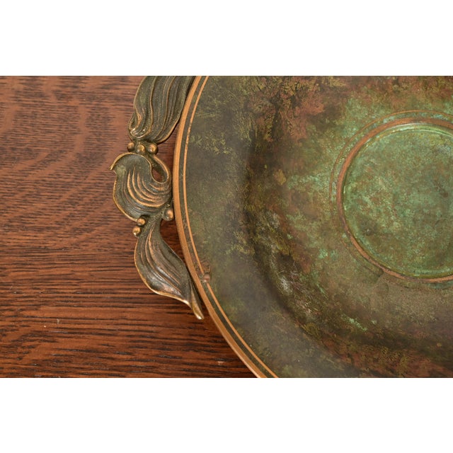Carl Sorensen Art Deco Verdigris Bronze Centerpiece Bowl or Fruit Bowl For Sale In South Bend - Image 6 of 12