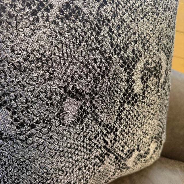 Dark Snakeskin Woven Cushion Cover For Sale - Image 10 of 12