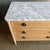 Marie Classic White Oak 3 Drawer Night Stand White Marble Top Natural Finish For Sale - Image 12 of 15