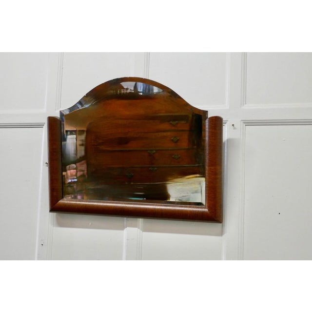 1920s Art Deco Half Frame Mahogany Mirror, 1920s For Sale - Image 5 of 8