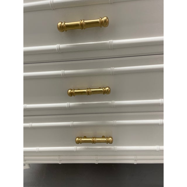 White Vintage Dixie Aloha Faux Bamboo Tallboy Chest For Sale - Image 8 of 11