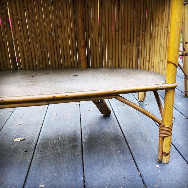 Tiki Bar with Rattan and Bamboo Stools, France, 1950s, Set of 3 For Sale - Image 10 of 18