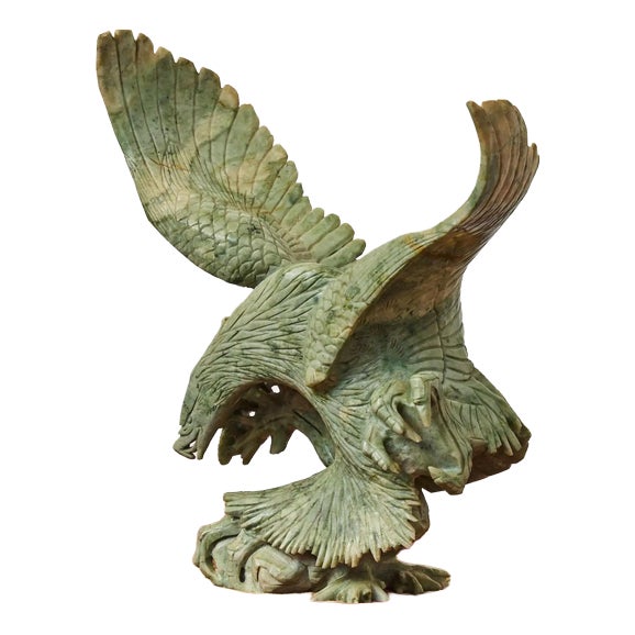 Hand-Carved Stylized Eagle in Soapstone For Sale