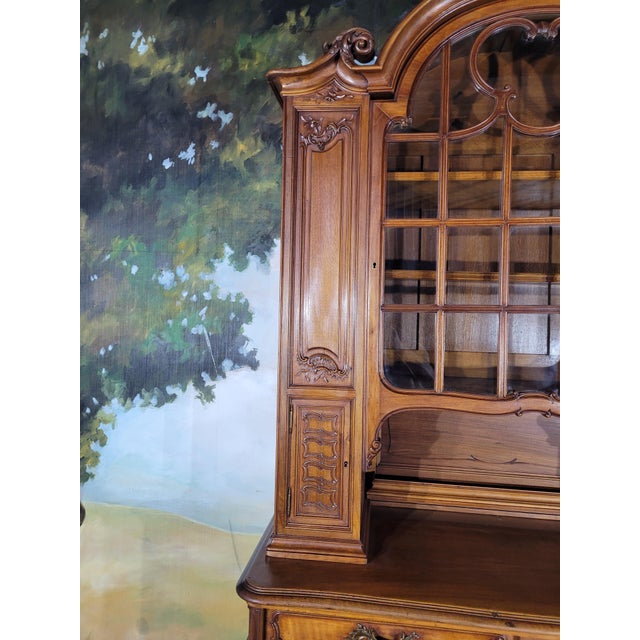 1930s Louis XV Style Walnut Bookcase, 1930s For Sale - Image 5 of 13