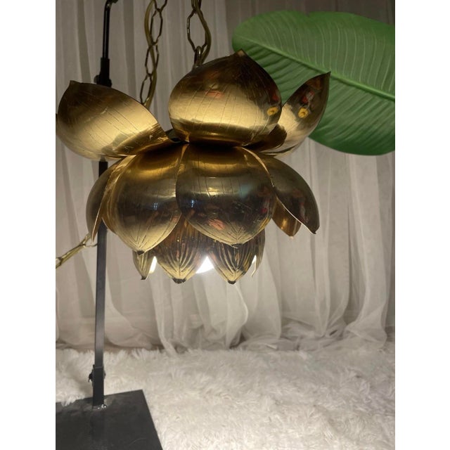 This is a small lotus flower- 3 Tiers of petals! Acquired at an estate sale- this was already rewired with the plug in...