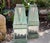 Pair of Monumental Art Deco Style Verdigris Copper & Brass Wall Lanterns For Sale - Image 16 of 16