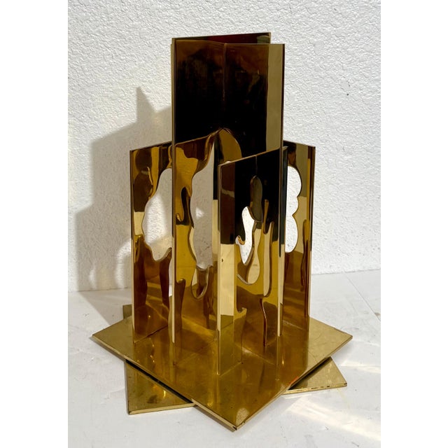 Menashe Kadishman, Israeli Pop Art Abstract Cutout Trees Kinetic Gilt Sculpture Menashe Kadishman, c.1970's For Sale - Image 18 of 18