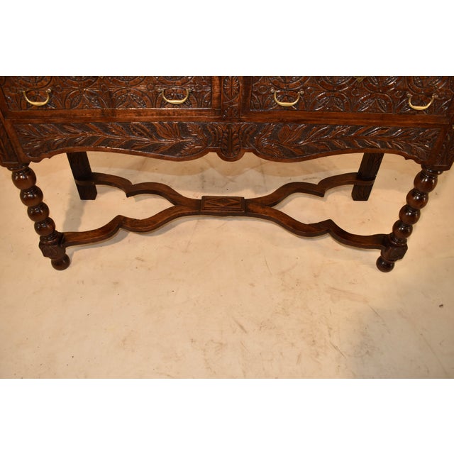 18th Century English Oak Sideboard With Gorgeous Hand-Carving For Sale - Image 9 of 12
