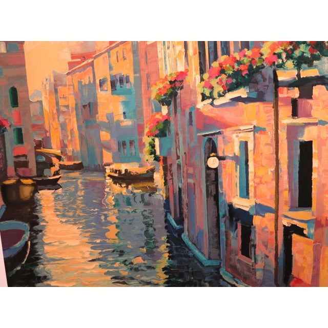 Paper 1992 Howard Behrens "Morning in Venice" Signed Ltd Serigraph on Paper For Sale - Image 7 of 8