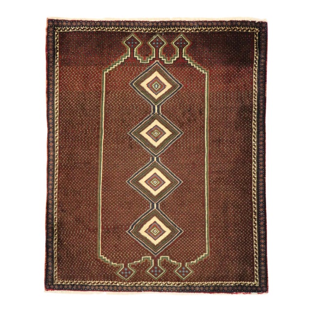 Vintage Persian Afshar Rug With Mid-Century Modern Style - 02'11 X 03'07 For Sale