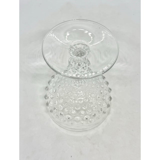Glass 1930’s Duncan & Miller Hobnail Clear Pressed Glass 4 5/8” Champagne Tall Sherbet For Sale - Image 7 of 11