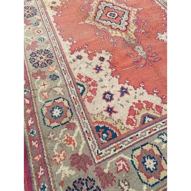 Antique European Hand Knotted Oushak Design Rug For Sale - Image 10 of 17