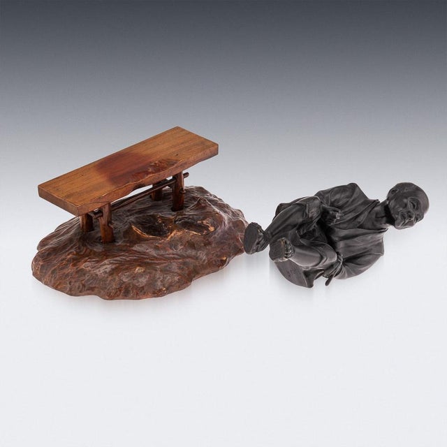 Metal Antique Japanese Meiji Bronze Takaakia Okimono, 19th Century For Sale - Image 7 of 18
