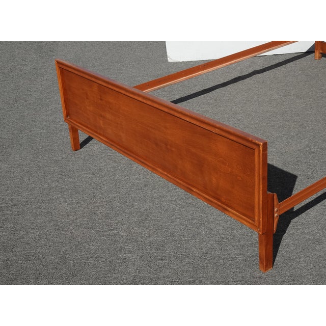 Vintage Mid Century Modern Brown Full Bed Frame Headboard & Footboard W Rails Chairish