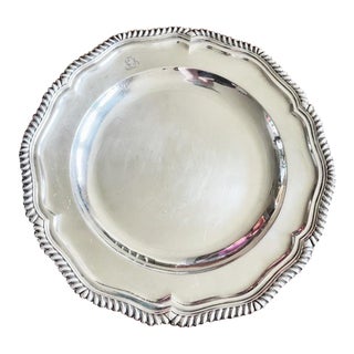Antique Tiffany and Co Silver Plated Round Tray For Sale