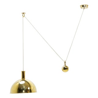 Adjustable Counterweight Pendant in Brass attributed to Florian Schulz, 1970s For Sale