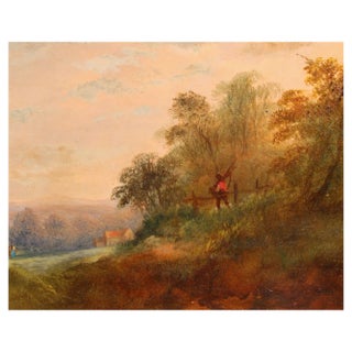 Jean-François Baudoin, French Landscape, Oil on Cardboard For Sale
