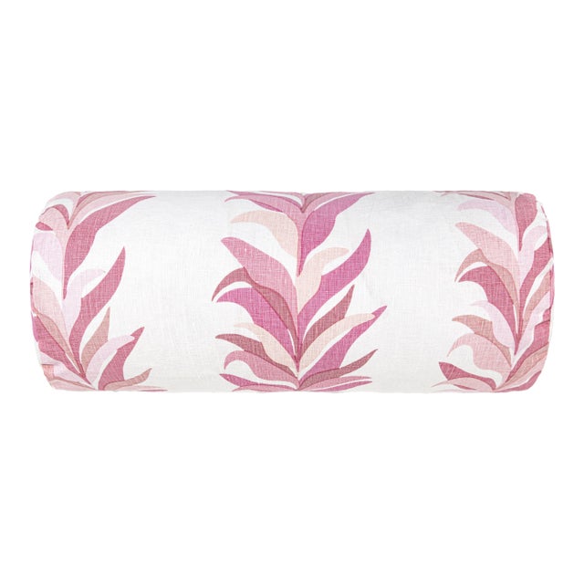 The House Of Scalamandré Chira Island Bolster Pillow In Azalea For Sale