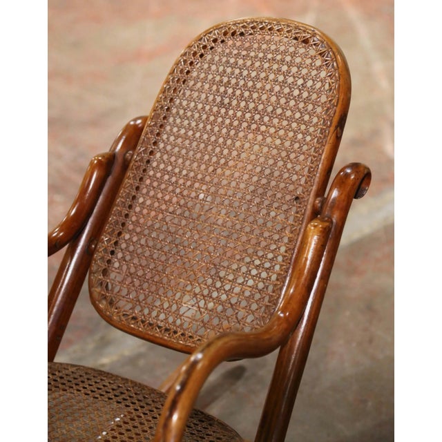Brown Early 20th Century French Thonet Style Bentwood Child Rocking Chair For Sale - Image 8 of 11