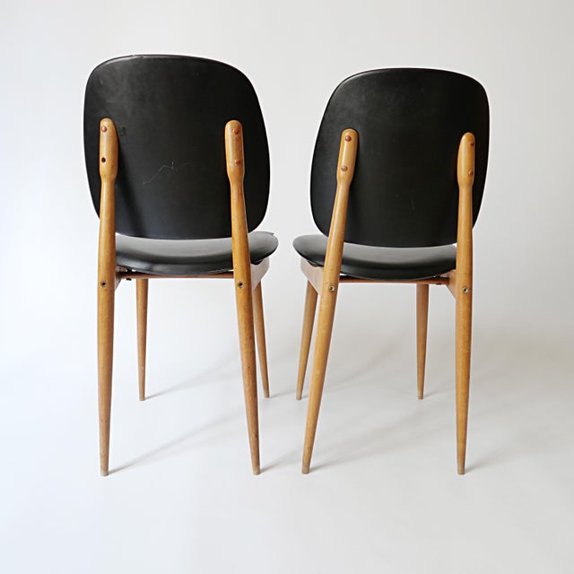 Wood Vintage Chairs by Pierre Guariche, 1960s, Set of 2 For Sale - Image 7 of 11