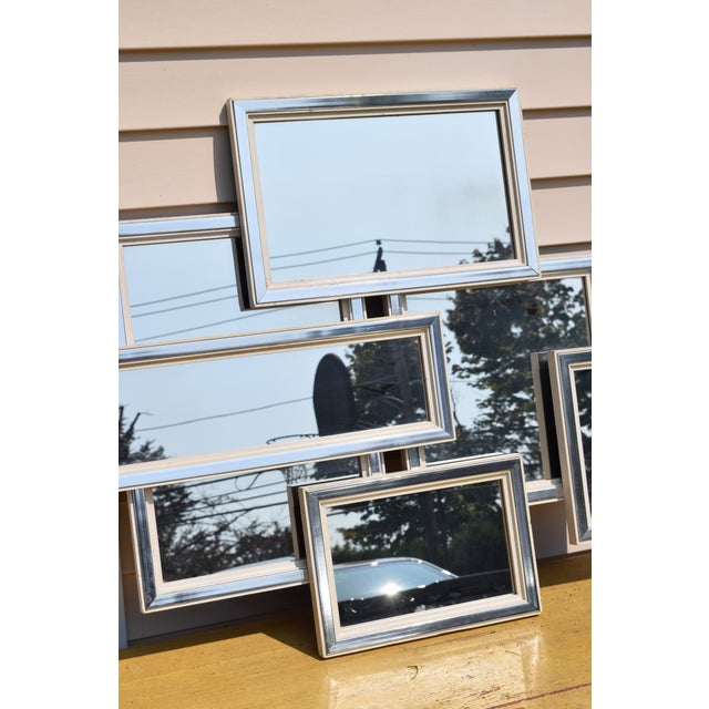 Mid-Century Modern Mid-Century Modern Abstract Geometric Grouped Wall Art Mirror Fine Art Guild For Sale - Image 3 of 7